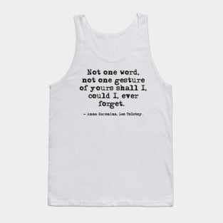 Not one word - Anna Karenina, Leo Tolstoy Tank Top